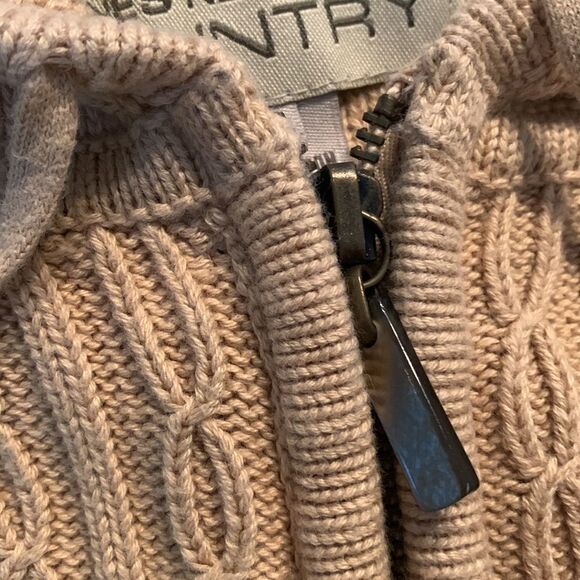 Hooded Chamois Colored Cardigan - Picture 7 of 7